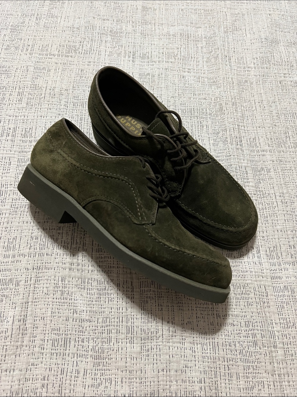 Hush Puppies Suede Leather Oxford Shoes | Women’s Size 6M | Olive Green